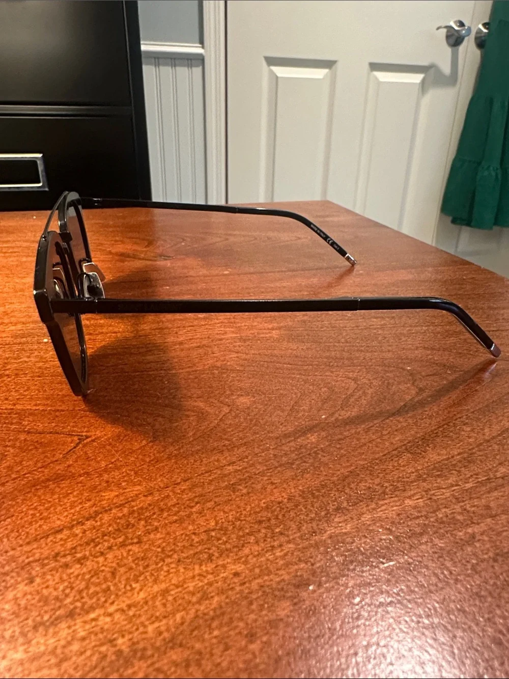 Saint Laurent Black Frame Sunglasses with Brown Lenses